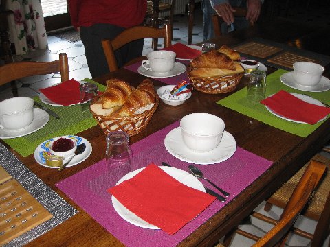 Our breakfast at Hotel Manoir de Rigourdaine